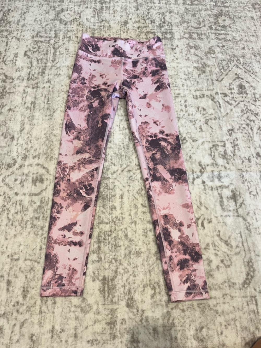 Athleta Girl Medium (8/10) High Rise Chit Chat Leggings – Pink Print | VGUC